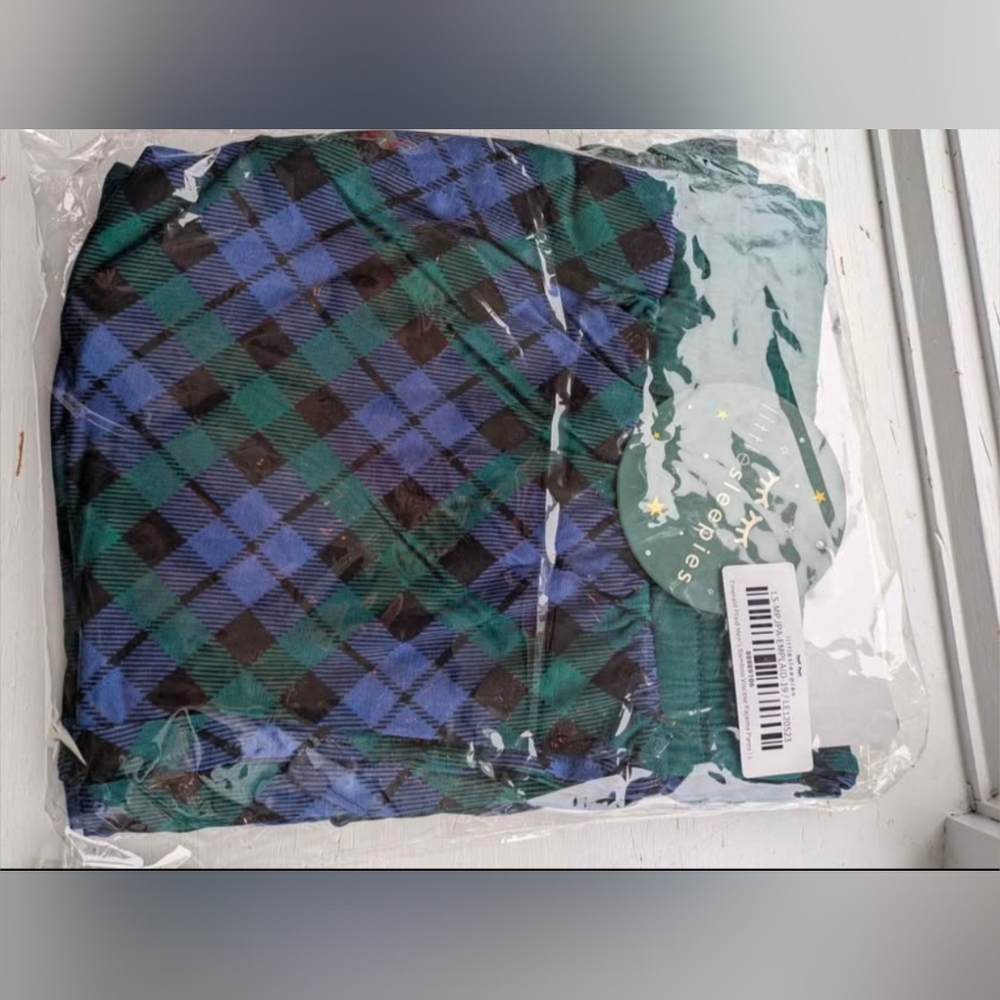 Little Sleepies Men's Emerald Plaid Pajama Pants Size Large